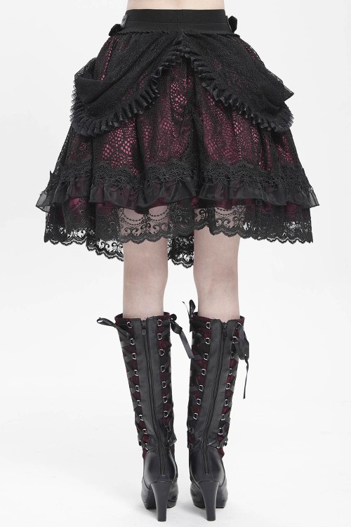 Falda con Cinturón Dark Princess Negro x Rojo - Devil Fashion