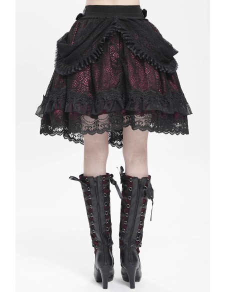Falda con Cinturón Dark Princess Negro x Rojo - Devil Fashion