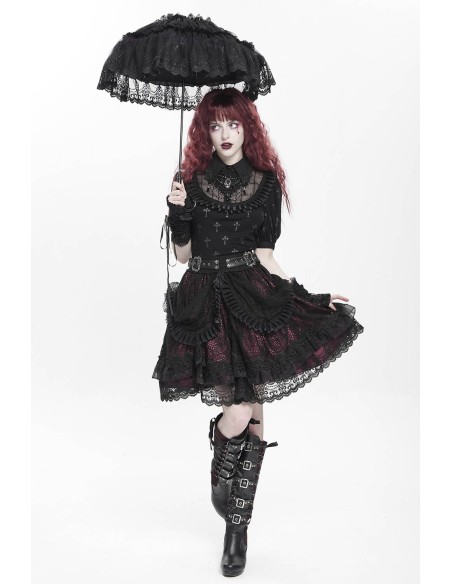 Falda con Cinturón Dark Princess Negro x Rojo - Devil Fashion