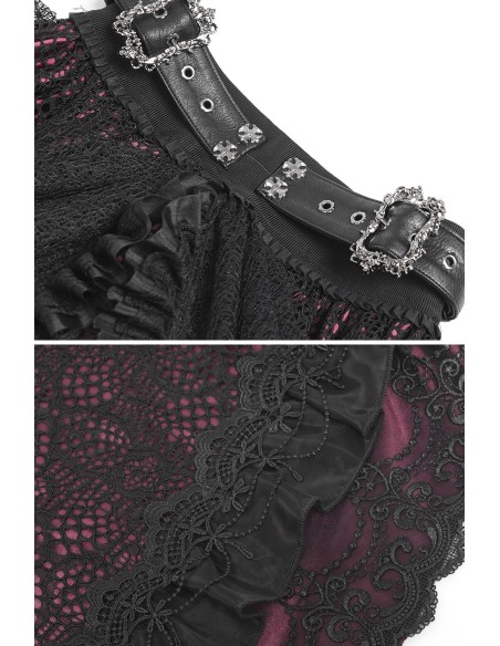 Falda con Cinturón Dark Princess Negro x Rojo - Devil Fashion