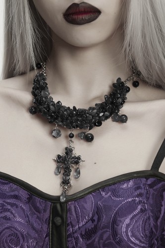Collar Misty Cross en Negro - Punk Rave 2