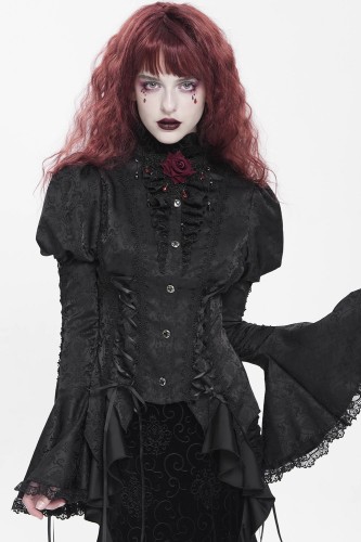 Madame Darkness Blouse in Black - Devil Fashion