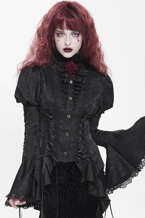 Madame Darkness Blouse in Black - Devil Fashion