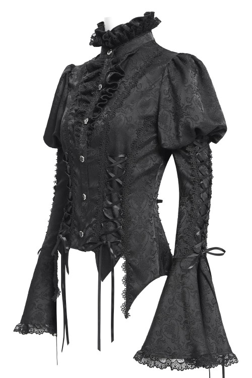 Madame Darkness Blouse in Black - Devil Fashion