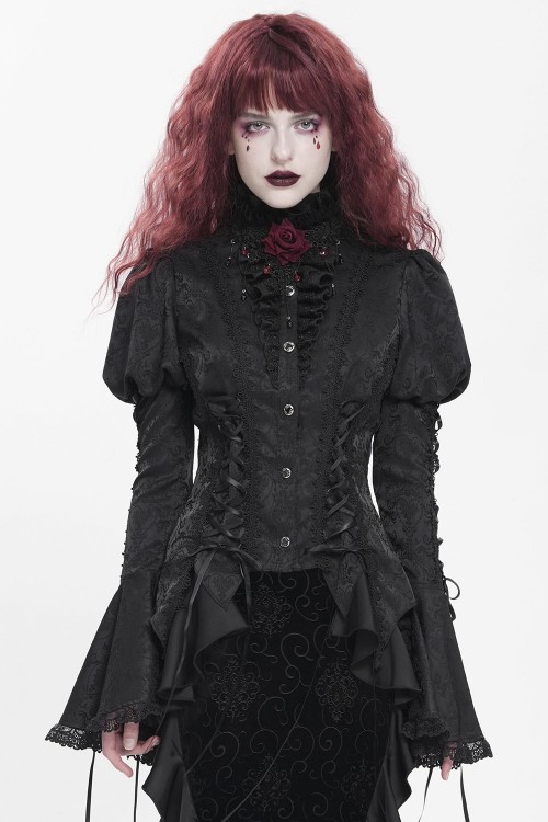 Madame Darkness Blouse in Black - Devil Fashion