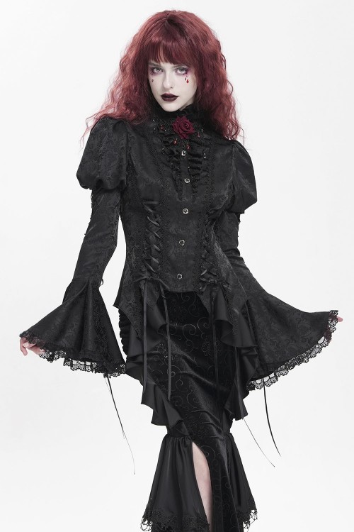 Madame Darkness Blouse in Black - Devil Fashion