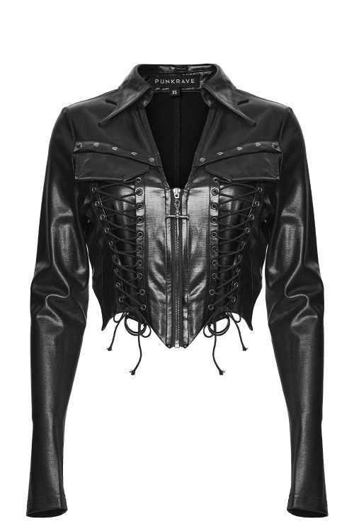 Phantom Rider Faux Leather Jacket - Punk Rave