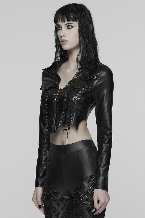 Phantom Rider Faux Leather Jacket - Punk Rave