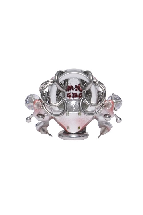 Alien Head Piercing Necklace in Silver - Devil Fashion