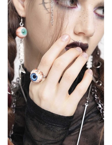 Crystal Eyeball Adjustable Ring - Devil Fashion