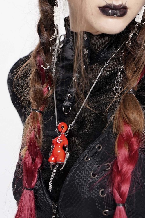 Collar Fetish Rubber Red  - Devil Fashion