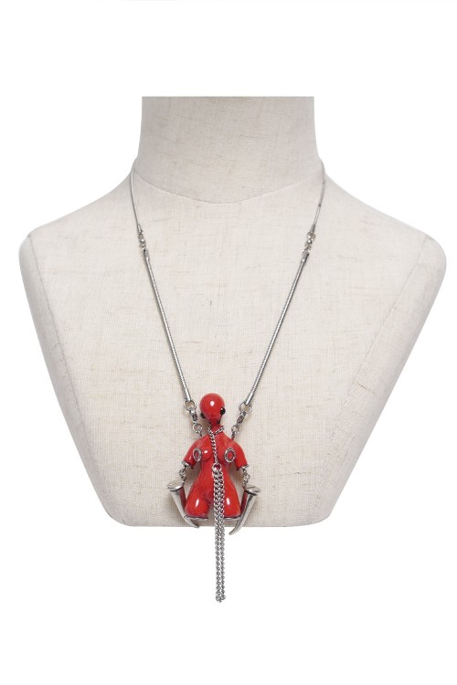 Fetish Rubber Red Necklace - Devil Fashion