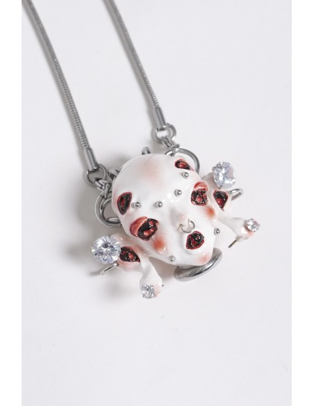 Collar Piercing Alien Head en Blanco - Devil Fashion