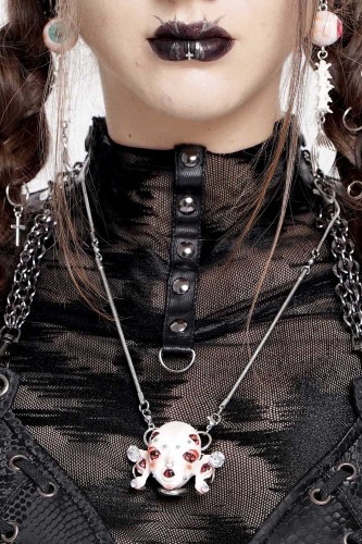 Collar Piercing Alien Head en Blanco - Devil Fashion 2