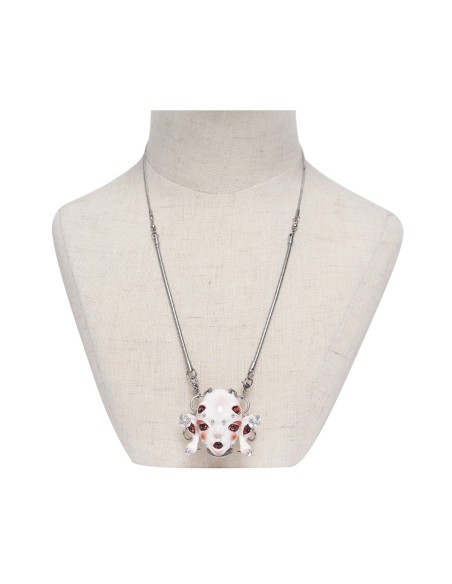 Alien Head Piercing Necklace in White - Devil Fashion