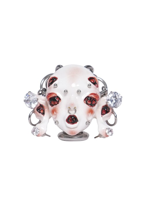 Collar Piercing Alien Head en Blanco - Devil Fashion