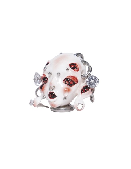 Alien Head Piercing Necklace in White - Devil Fashion