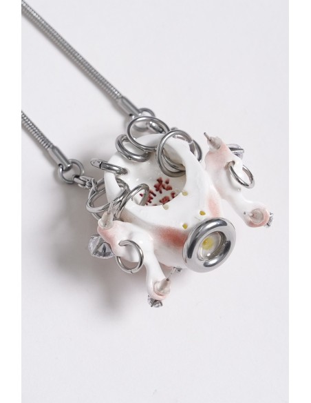 Collar Piercing Alien Head en Blanco - Devil Fashion