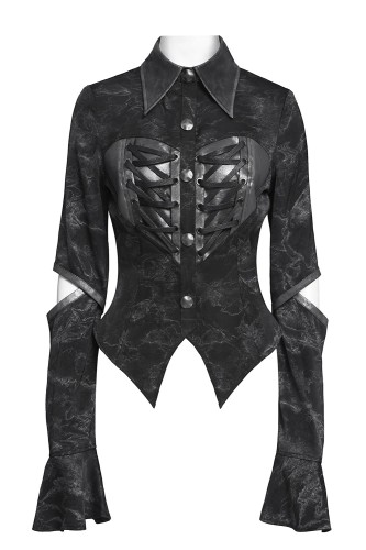 Ripped Heart Long Sleeve Shirt - Devil Fashion 2