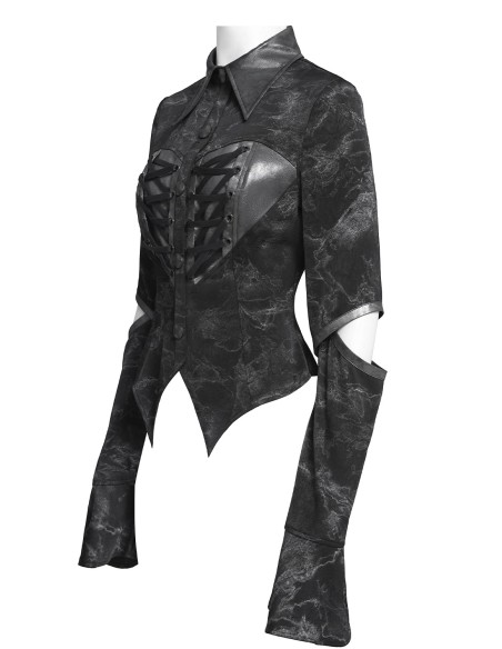 Ripped Heart Long Sleeve Shirt - Devil Fashion