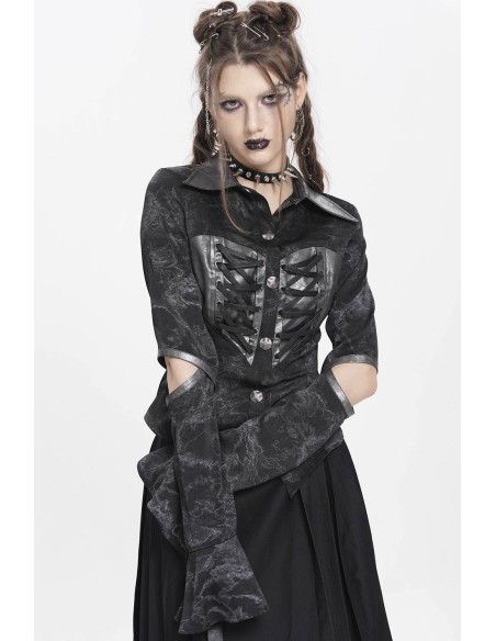 Ripped Heart Long Sleeve Shirt - Devil Fashion