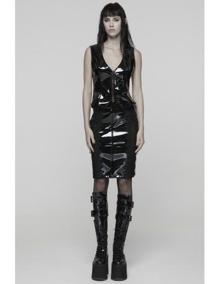 Falda de Tubo Gothic Vinyl - Punk Rave