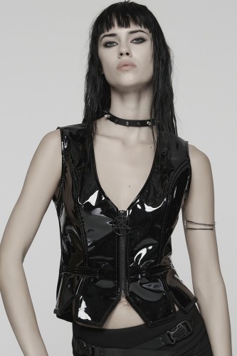 Gothic Vinyl Vest - Punk Rave