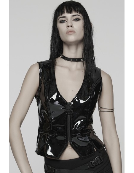 Gothic Vinyl Vest - Punk Rave