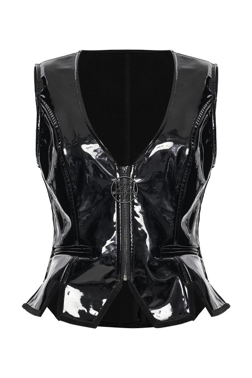 Gothic Vinyl Vest - Punk Rave