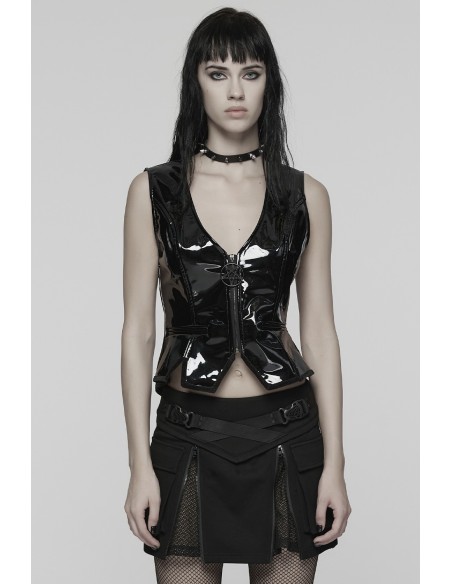 Gothic Vinyl Vest - Punk Rave