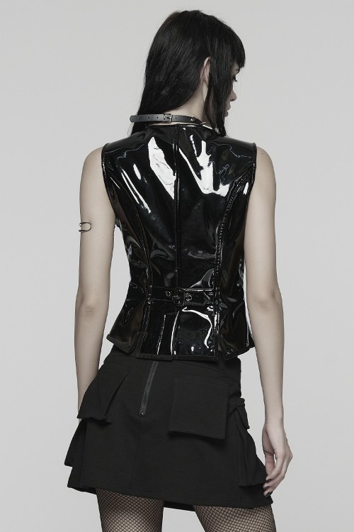 Gothic Vinyl Vest - Punk Rave