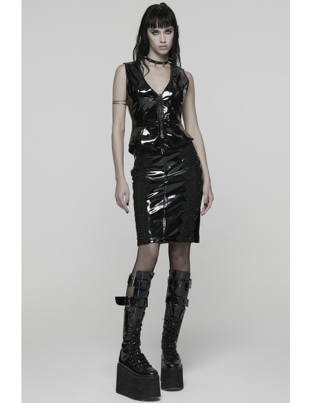 Gothic Vinyl Vest - Punk Rave
