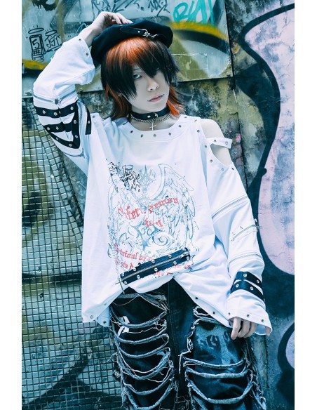 Top de Manga Larga Fallen Angel en Blanco - Jill Punk