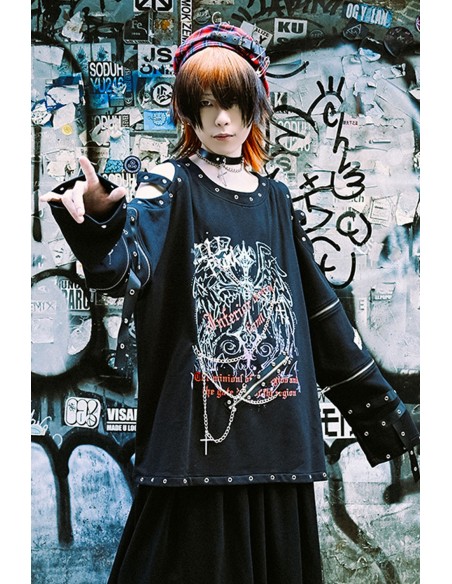 Top de Manga Larga Fallen Angel en Negro - Jill Punk