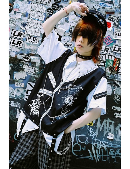 Top Chaleco Bionic Demon en Blanco x Negro - Jill Punk