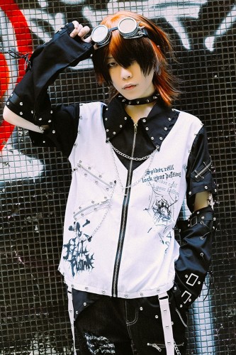 Bionic Demon Vest Top in Black x White - Jill Punk