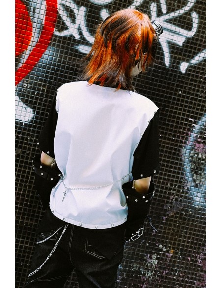 Top Chaleco Bionic Demon en Negro x Blanco - Jill Punk