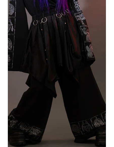 Garakuta Asymmetrical Pants in Black x Grey - ACDC Rag