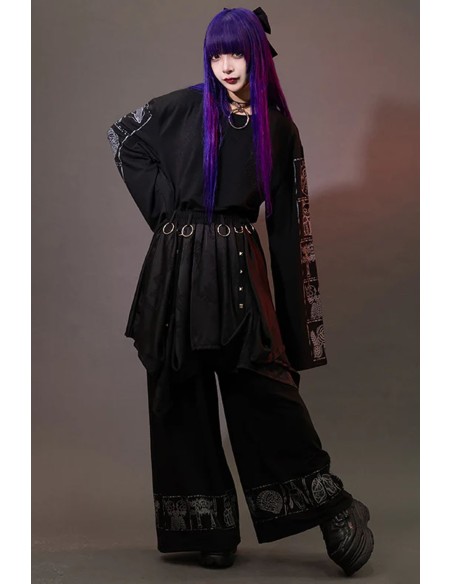 Garakuta Asymmetrical Pants in Black x Grey - ACDC Rag