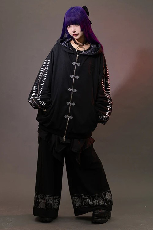 Chaqueta con Capucha Garakuta en Negro x Gris - ACDC Rag