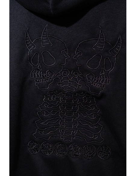 Chaqueta con Capucha Garakuta en Negro x Gris - ACDC Rag