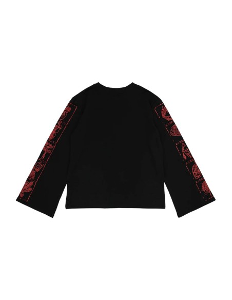 Top de Manga Larga Garakuta en Negro x Rojo - ACDC Rag