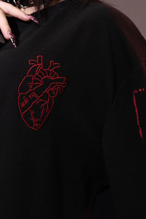 Top de Manga Larga Garakuta en Negro x Rojo - ACDC Rag