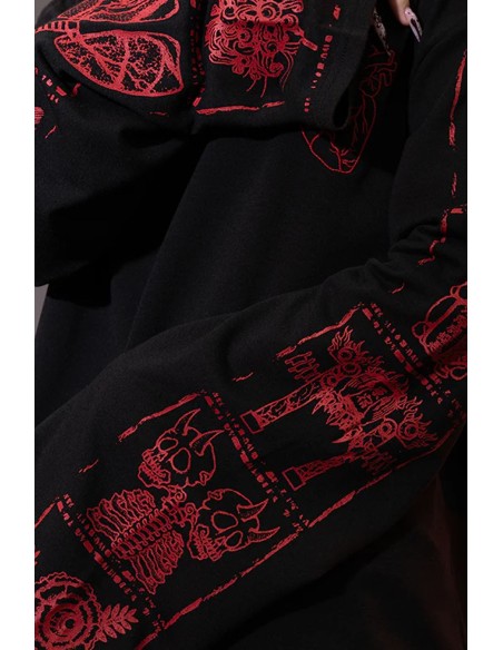 Top de Manga Larga Garakuta en Negro x Rojo - ACDC Rag