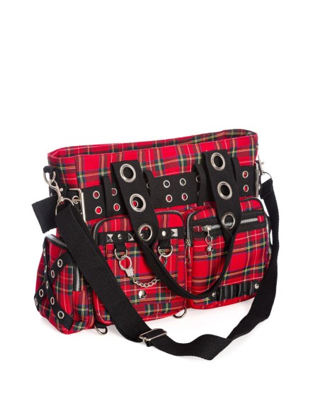 Camdyn Tartan Handbag in Red - Banned