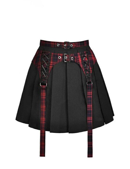 Falda Sweet Punk en Negro x Rojo - Dark in Love