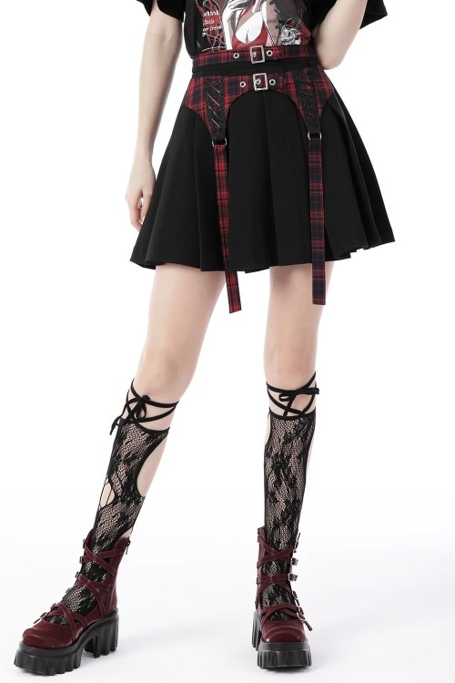Falda Sweet Punk en Negro x Rojo - Dark in Love