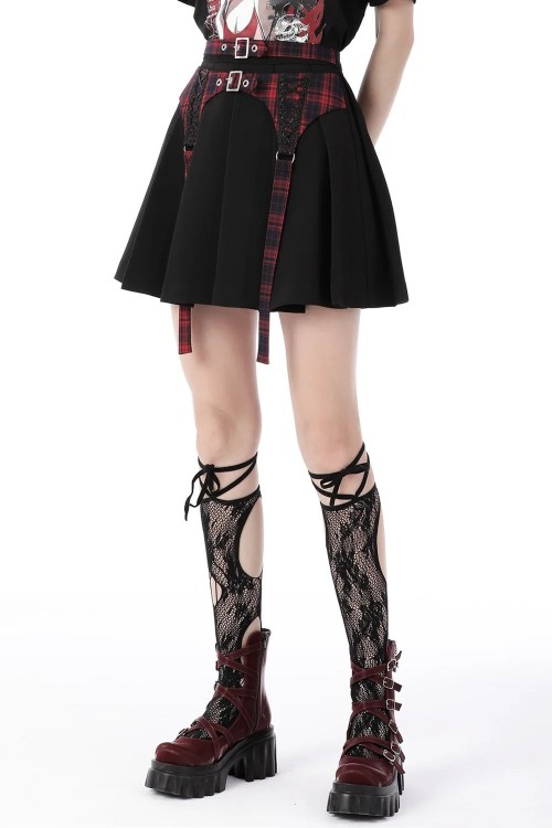 Falda Sweet Punk en Negro x Rojo - Dark in Love