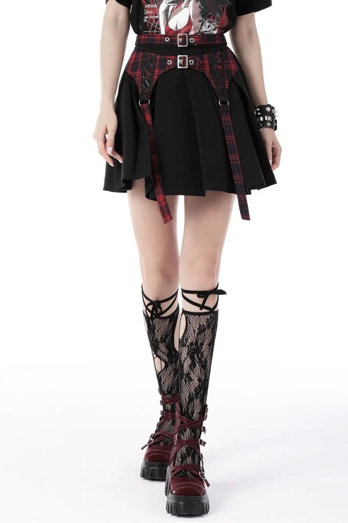 Falda Sweet Punk en Negro x Rojo - Dark in Love