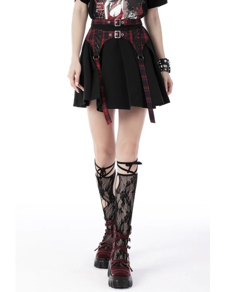 Falda Sweet Punk en Negro x Rojo - Dark in Love